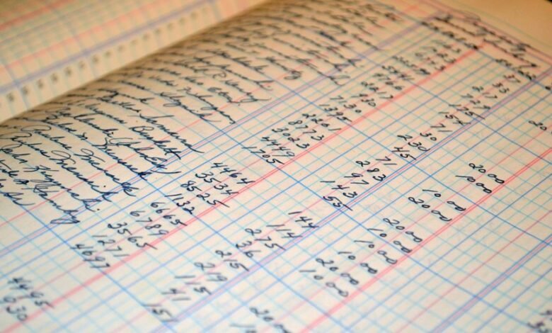account numbers for review in list